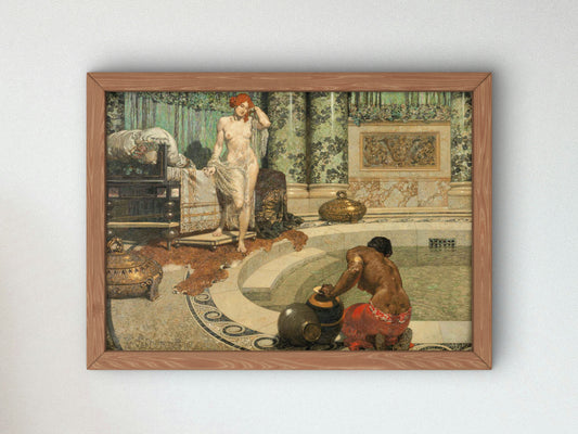 Roman Bath Scene II by Alexander Rothaug 1905, Wall Art Print, Fine Art Reproduction, Museum Quality Decor, Poster