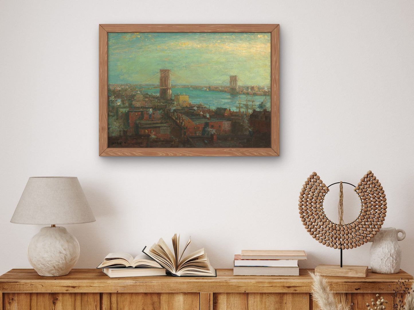 Brooklyn Bridge by Henry Ward Ranger 1899, Wall Art Print, Fine Art Reproduction, Museum Quality Decor, Poster