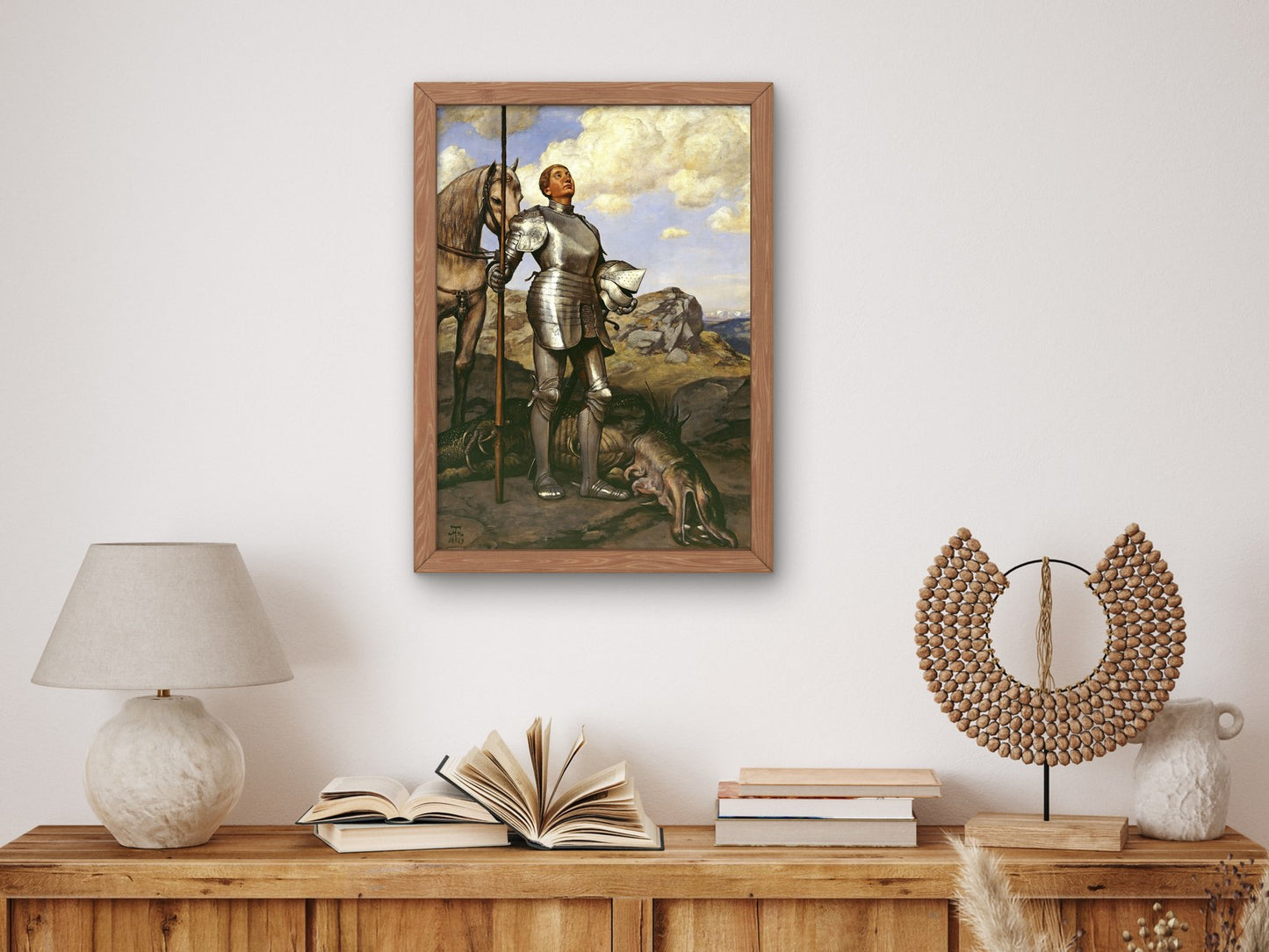Knight St. Georg by Hans Thoma 1889, Wall Art Print, Fine Art Reproduction, Museum Quality Decor, Poster