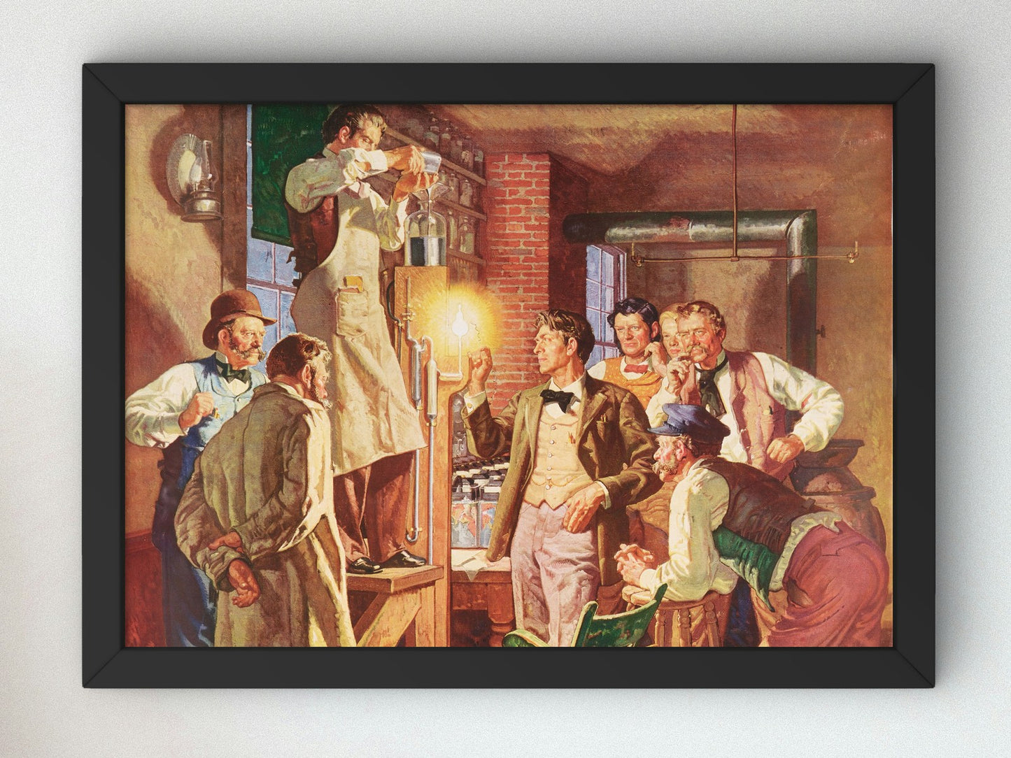 February Eleventh Marks the Centennial of the Birth of Thomas Edison Inventor of the Incandescent Lamp by Dean Cornwell 1947, Wall Art Print