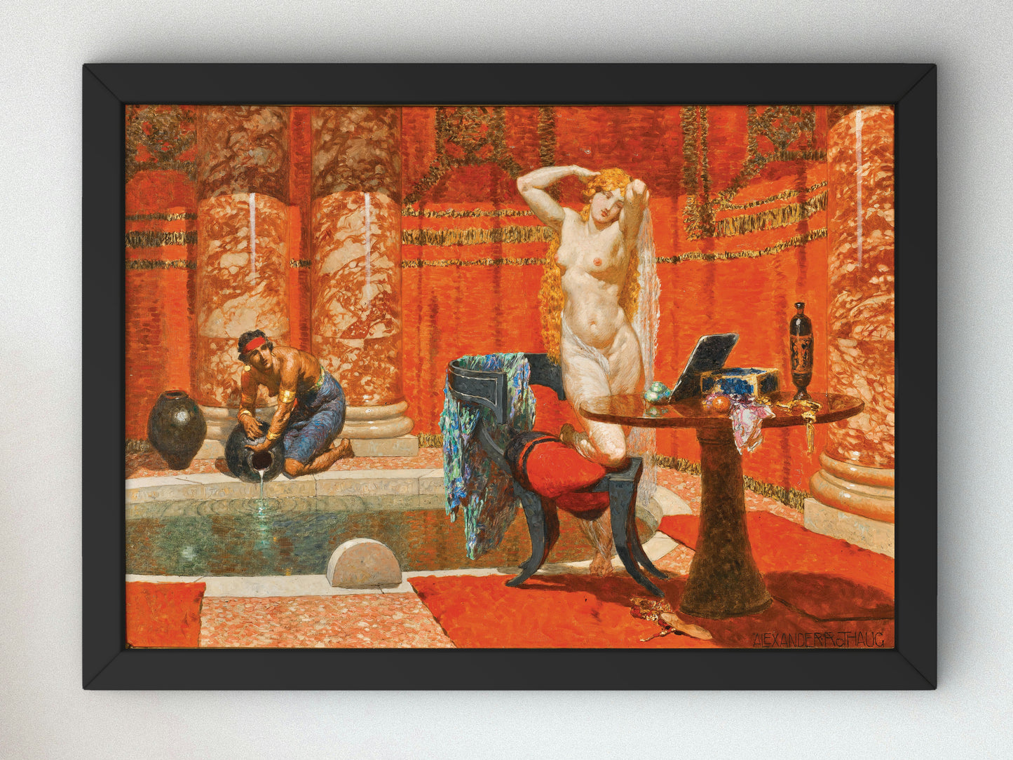 Admiration Pompeian Bath by Alexander Rothaug, Wall Art Print, Fine Art Reproduction, Museum Quality Decor, Poster