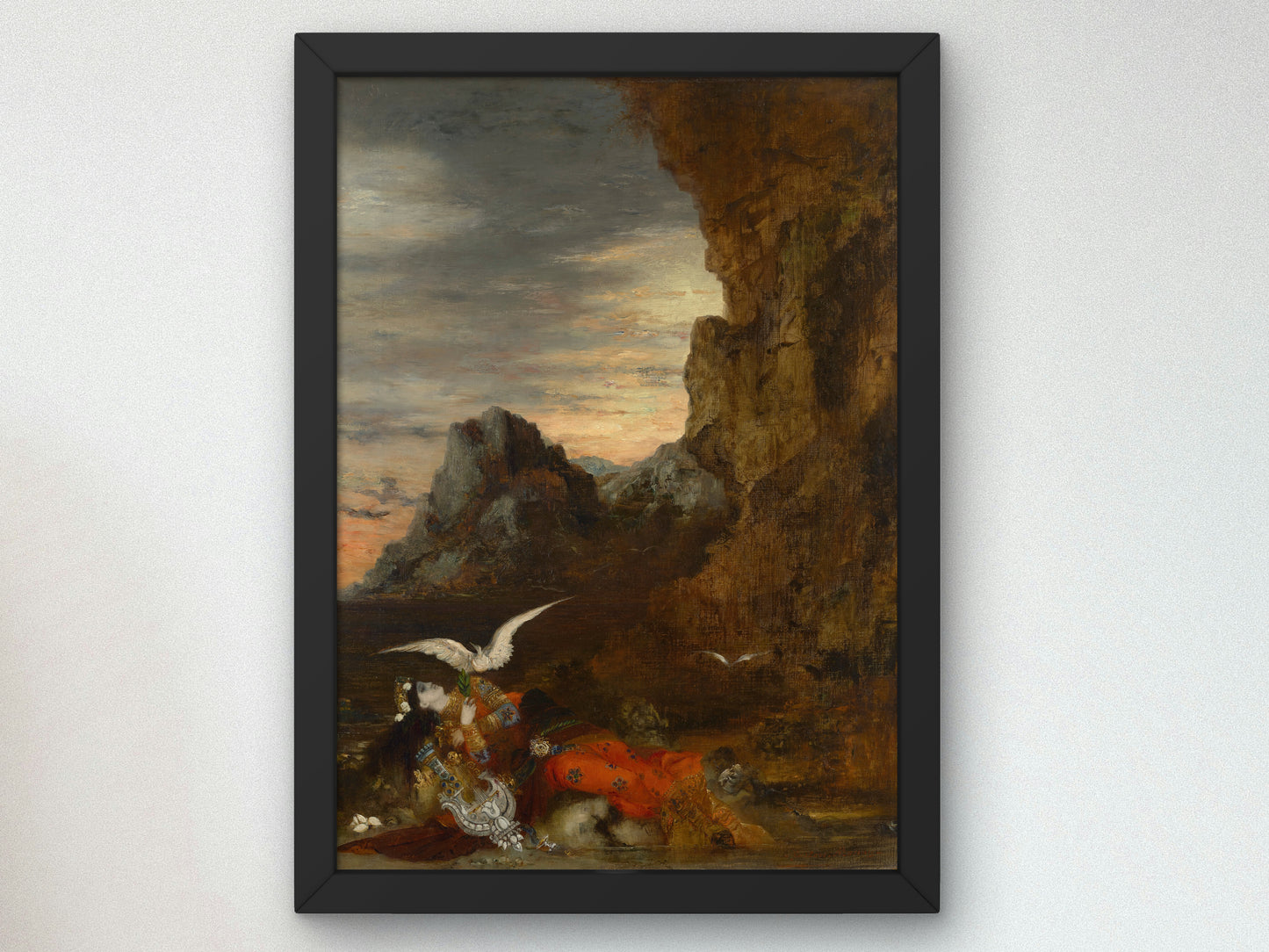The Death of Sappho by Gustave Moreau 1872, Wall Art Print, Fine Art Reproduction, Museum Quality Decor, Poster