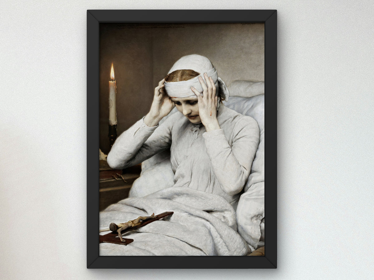 The Ecstatic Virgin Anna Katharina Emmerich by Gabriel von Max 1885, Wall Art Print, Fine Art Reproduction, Museum Quality Decor, Poster