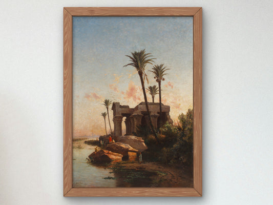 Egyptian Landscape by Carlos de Haes 1883, Wall Art Print, Fine Art Reproduction, Museum Quality Decor, Poster