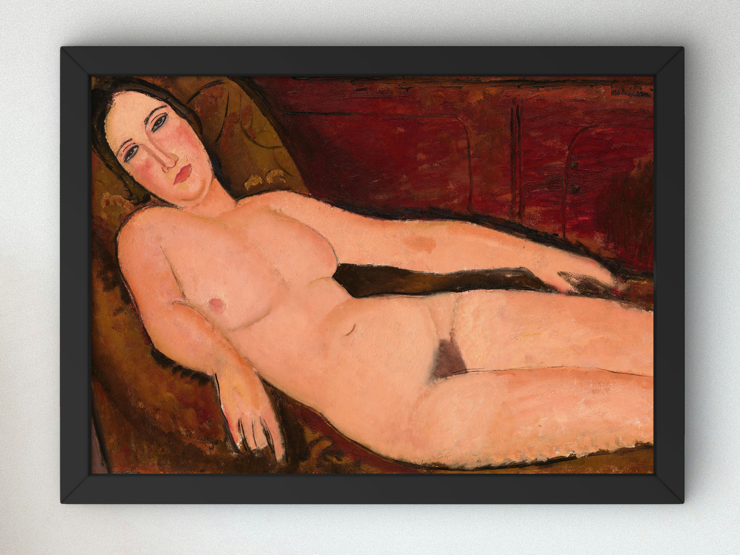 Nude on a Divan by Amedeo Modigliani 1918, Wall Art Print, Fine Art Reproduction, Museum Quality Decor, Poster