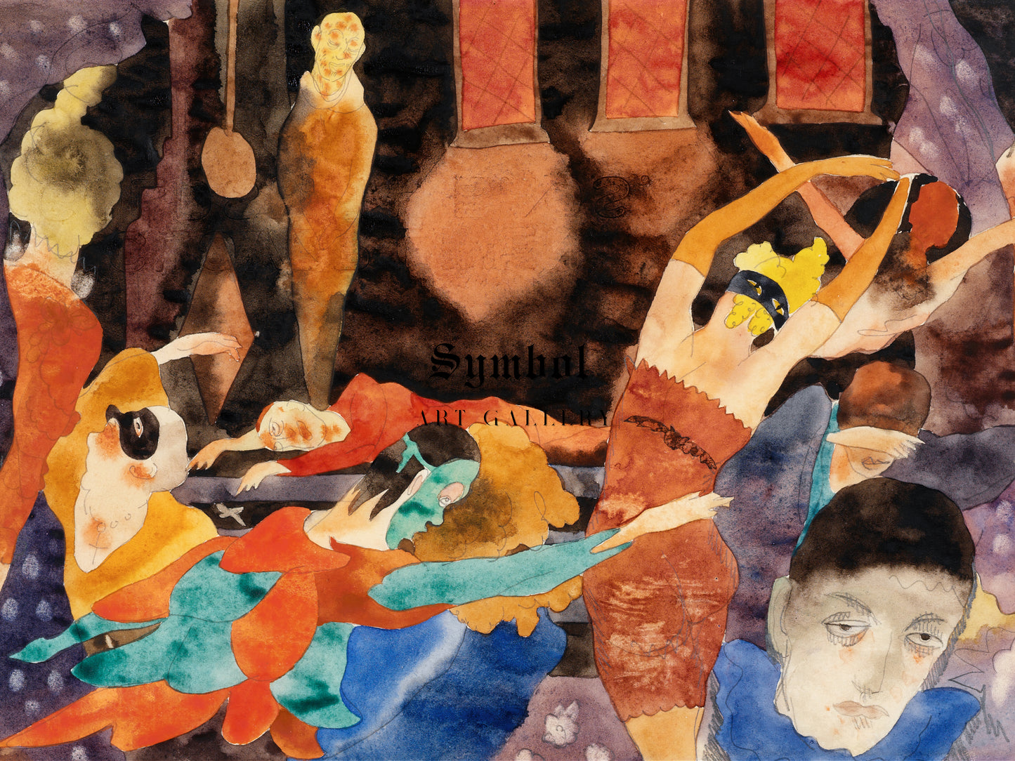 The Masque of the Red Death by Charles Demuth 1918, Wall Art Print, Fine Art Reproduction, Museum Quality Decor, Poster