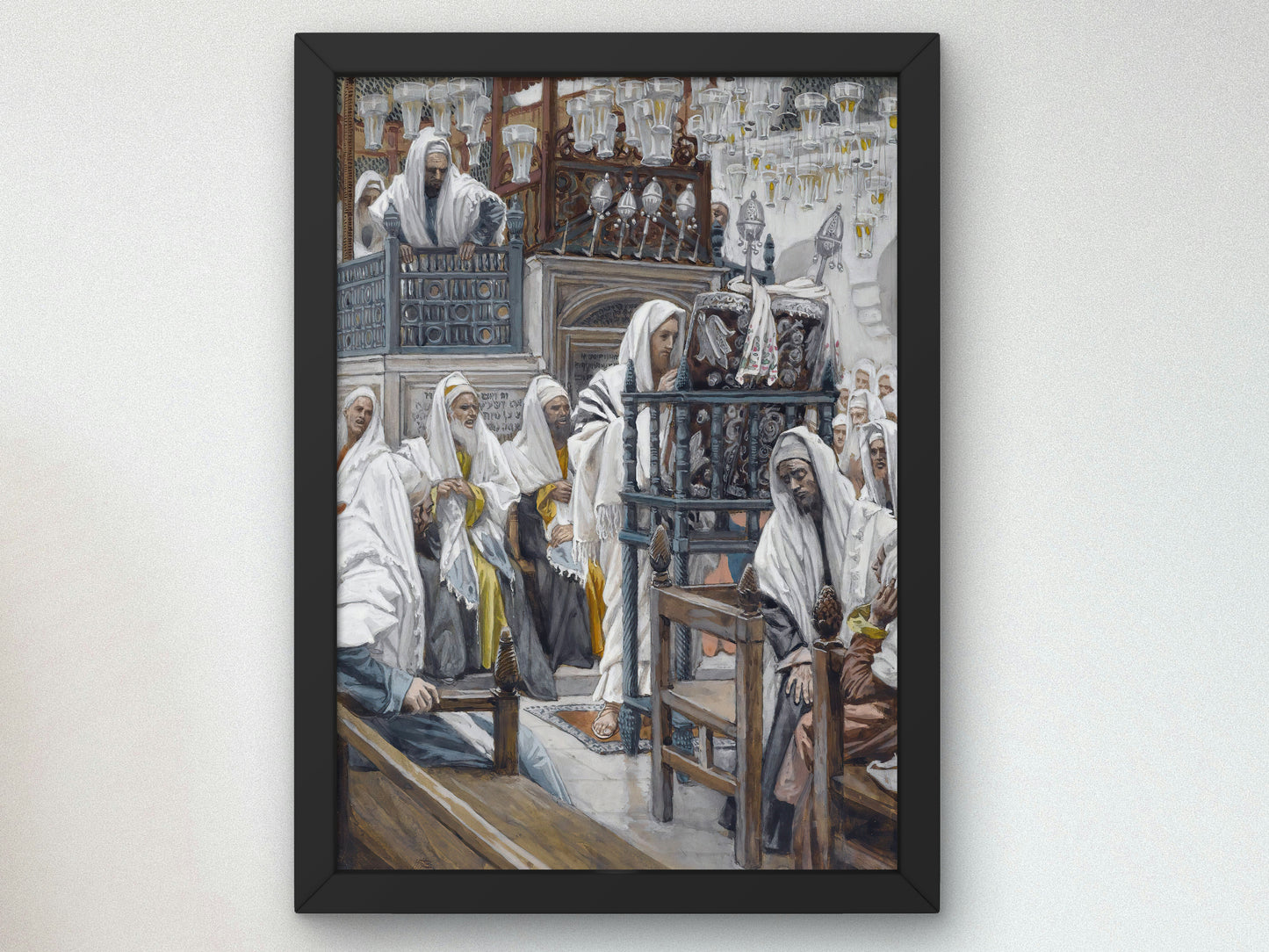 Jesus Unrolls the Book in the Synagogue by James Tissot 1886, Wall Art Print, Fine Art Reproduction, Museum Quality Decor, Poster