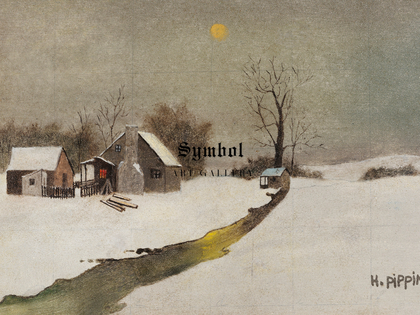 Winter Landscape by Horace Pippin 1940, Wall Art Print, Fine Art Reproduction, Museum Quality Decor, Poster