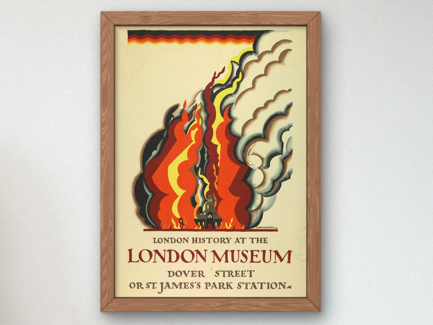 London History at the London Museum by Edward McKnight Kauffer 1922, Wall Art Print, Fine Art Reproduction, Museum Quality Decor, Poster