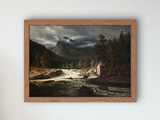 Marumfoss by Thomas Fearnley 1833, Wall Art Print, Fine Art Reproduction, Museum Quality Decor, Poster