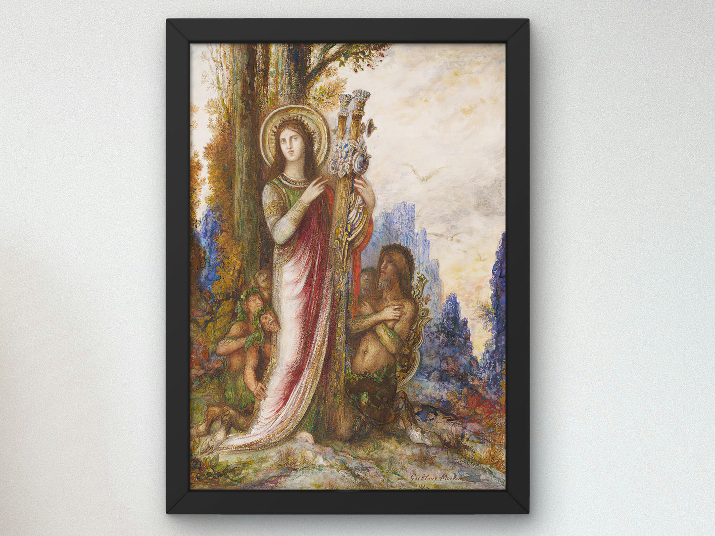 Poet and Satyrs by Gustave Moreau 1890, Wall Art Print, Fine Art Reproduction, Museum Quality Decor, Poster