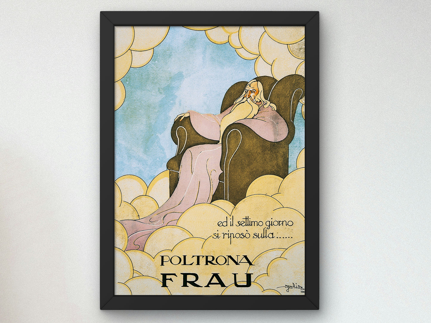 The Eternal Father Sitting on an Armchair by Golia 1926, Wall Art Print, Fine Art Reproduction, Museum Quality Decor, Poster