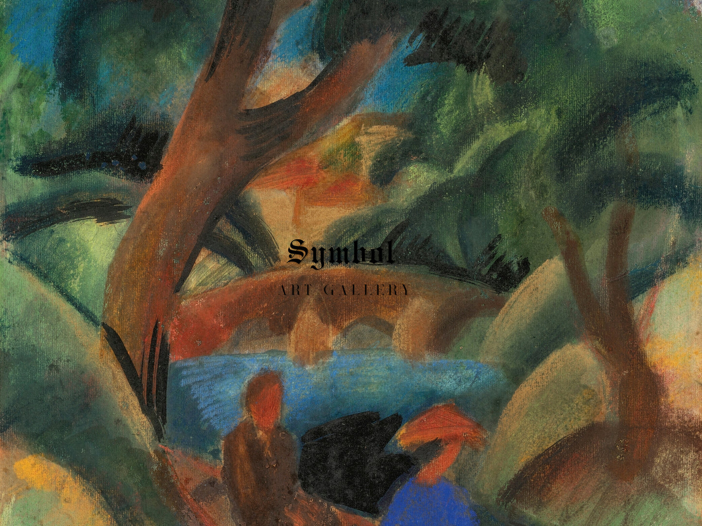 Couple in the Boat by August Macke 1913, Wall Art Print, Fine Art Reproduction, Museum Quality Decor, Poster