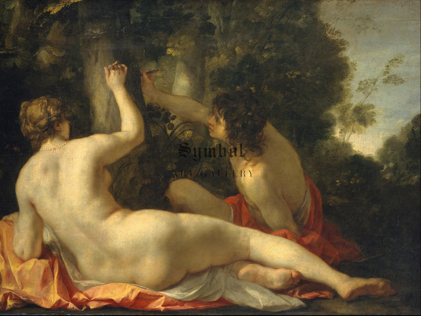 Angelica and Medoro by Jacques Blanchard 1630, Wall Art Print, Fine Art Reproduction, Museum Quality Decor, Poster