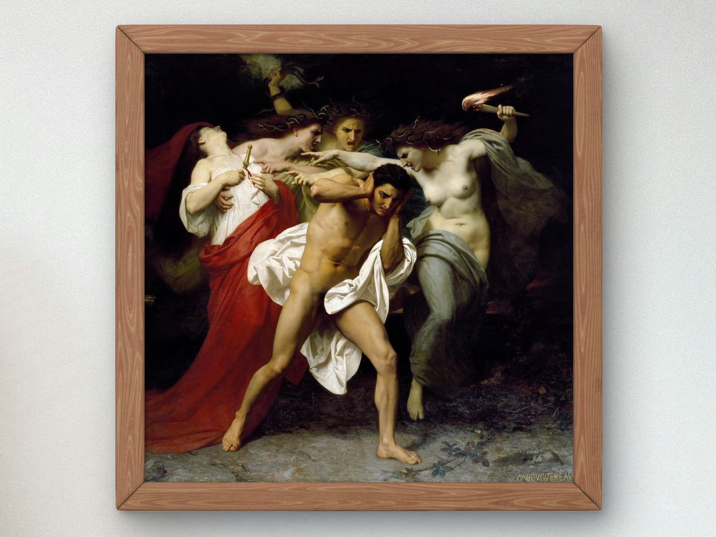 Orestes Pursued by the Furies by William Adolphe Bouguereau 1862, Wall Art Print, Fine Art Reproduction, Museum Quality Decor, Poster
