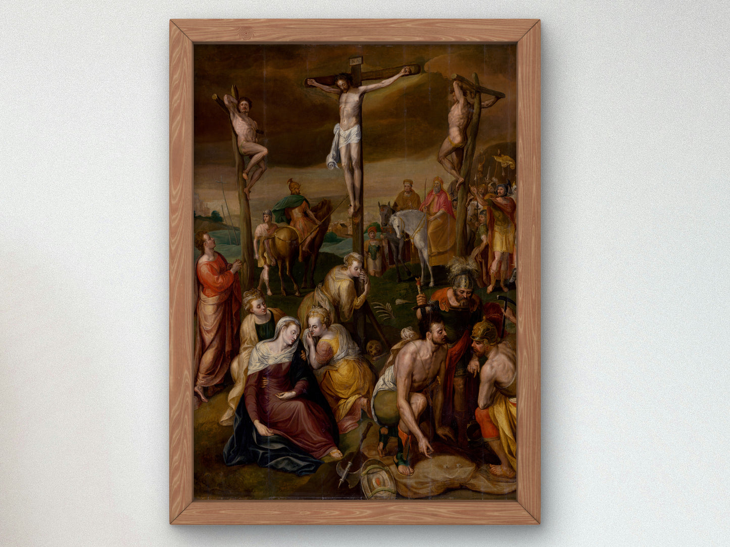 Crucifixion by Frans Floris, Wall Art Print, Fine Art Reproduction, Museum Quality Decor, Poster
