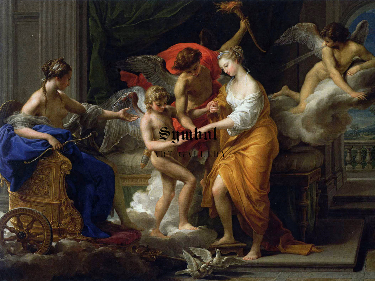 The Marriage of Cupid and Psyche by Pompeo Batoni 1756, Wall Art Print, Fine Art Reproduction, Museum Quality Decor, Poster