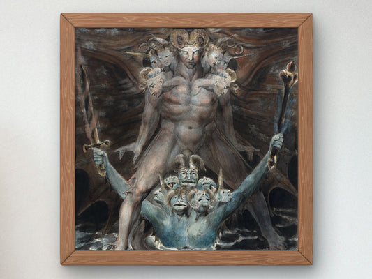 The Great Red Dragon and the Beast from the Sea by William Blake 1805, Wall Art Print, Fine Art Reproduction, Museum Quality Decor, Poster