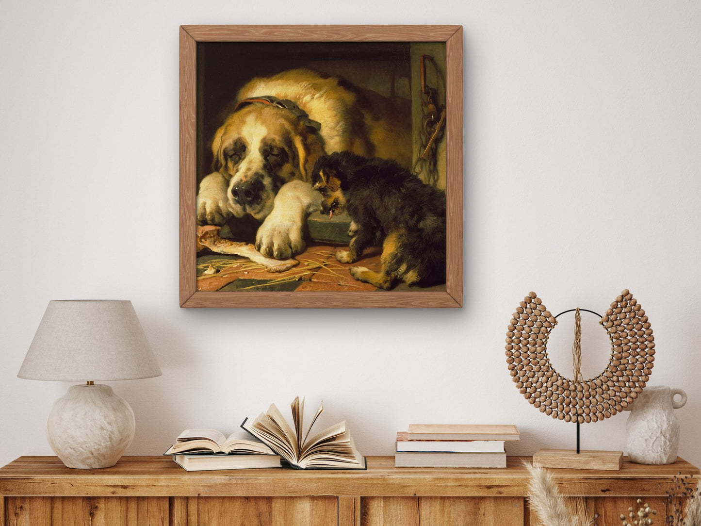 Doubtful Crumbs by Edwin Landseer 1858, Wall Art Print, Fine Art Reproduction, Museum Quality Decor, Poster