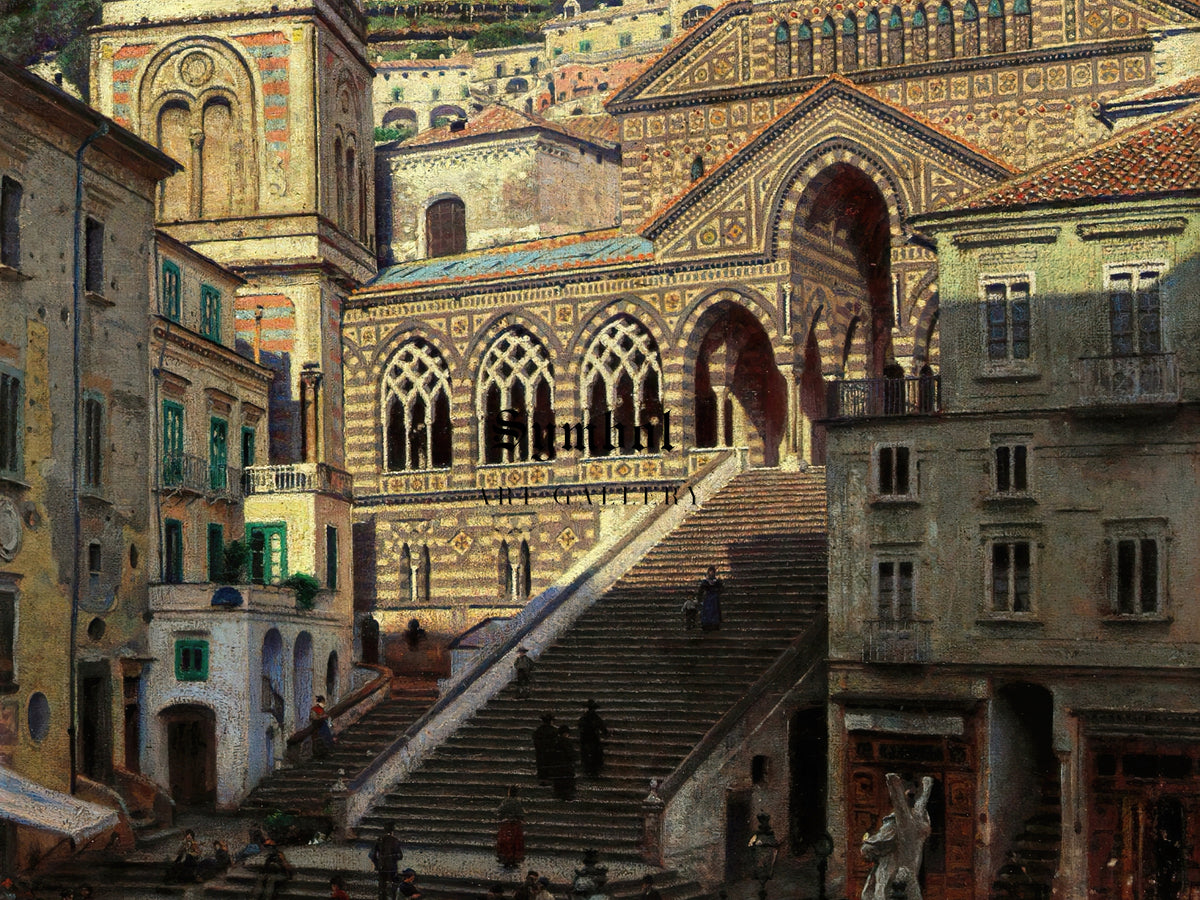 Amalfi Cathedral by Aleksander Gierymski, Wall Art Print, Fine Art Reproduction, Museum Quality Decor, Poster