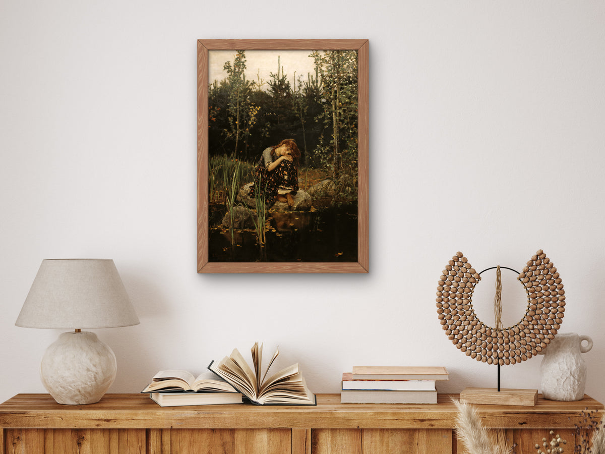 Alyonushka by Viktor Mikhailovich Vasnetsov 1881, Wall Art Print, Fine Art Reproduction, Museum Quality Decor, Poster