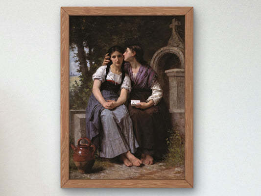 La Confidence by Elizabeth Jane Gardner 1880, Wall Art Print, Fine Art Reproduction, Museum Quality Decor, Poster