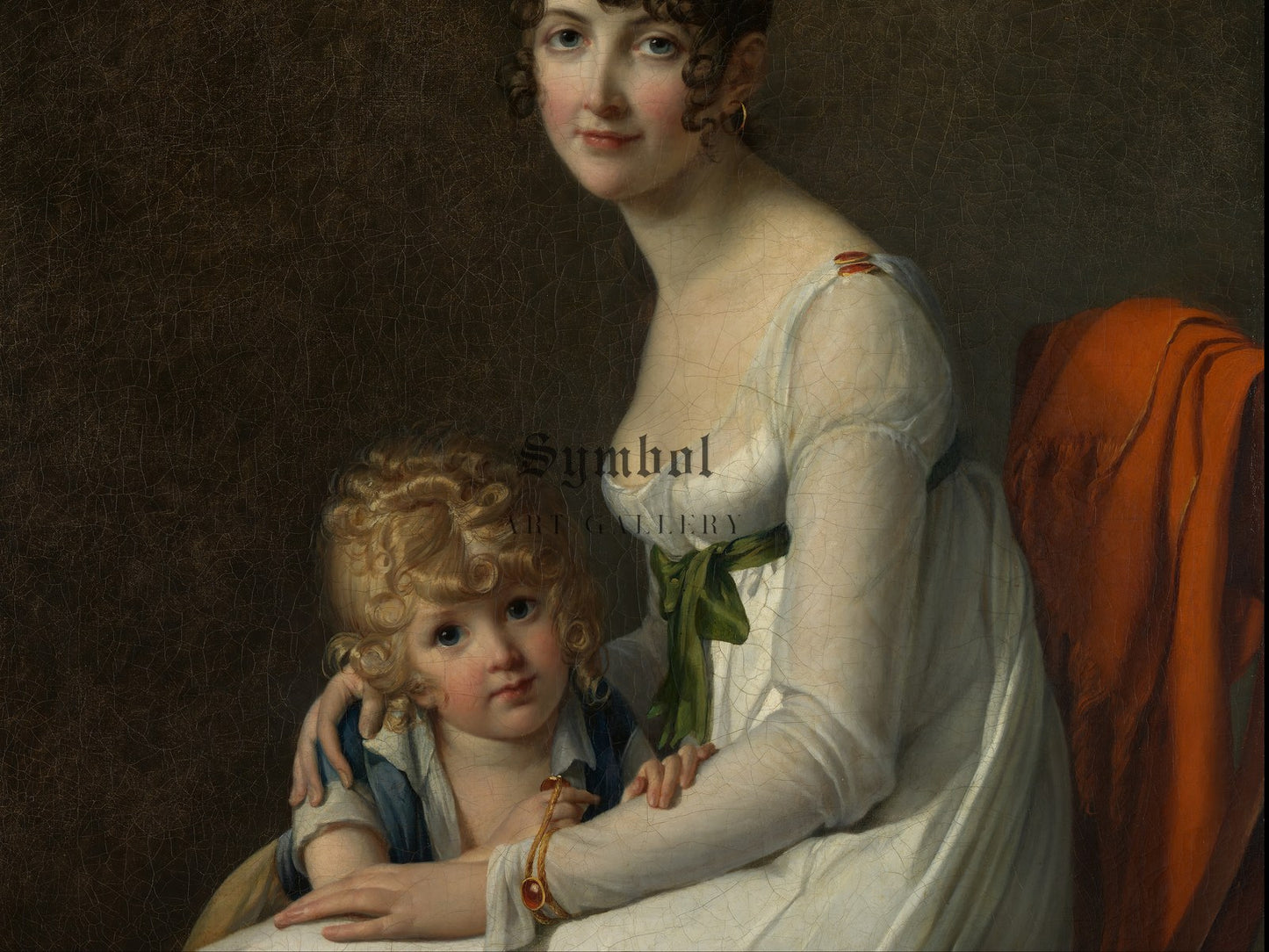 Portrait of a Woman and Her Son by François Marius Granet 1817, Wall Art Print, Fine Art Reproduction, Museum Quality Decor, Poster