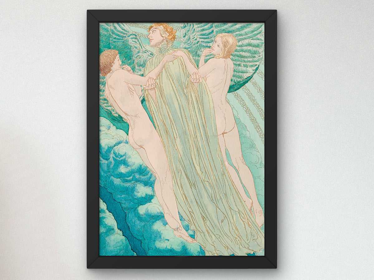 Hesperus by Carlos Schwabe 1904, Wall Art Print, Fine Art Reproduction, Museum Quality Decor, Poster