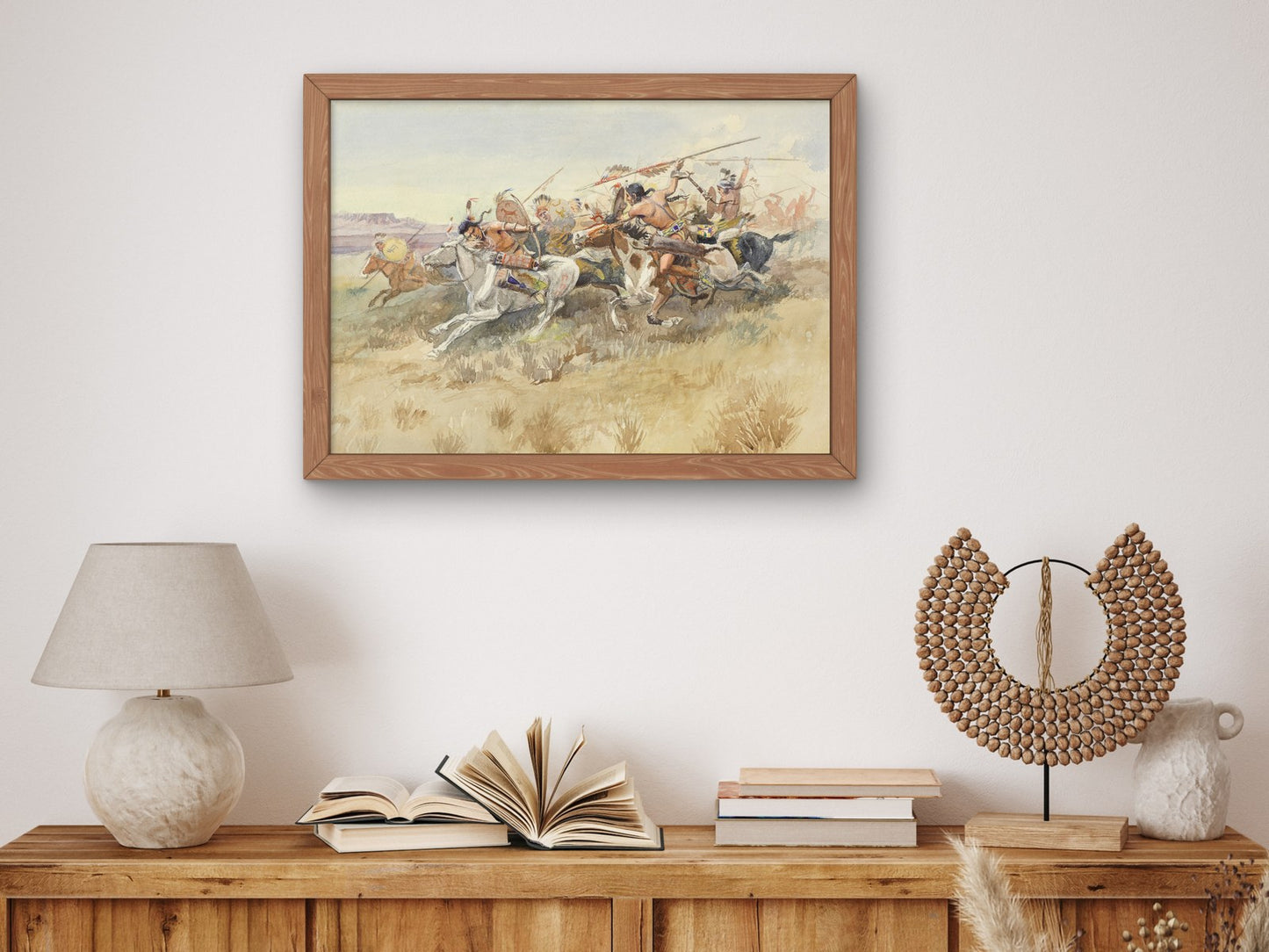 Running Fight Between Crees and Blackfeet Old Style Warfare by Charles Marion Russell 1895, Wall Art Print, Fine Art Reproduction