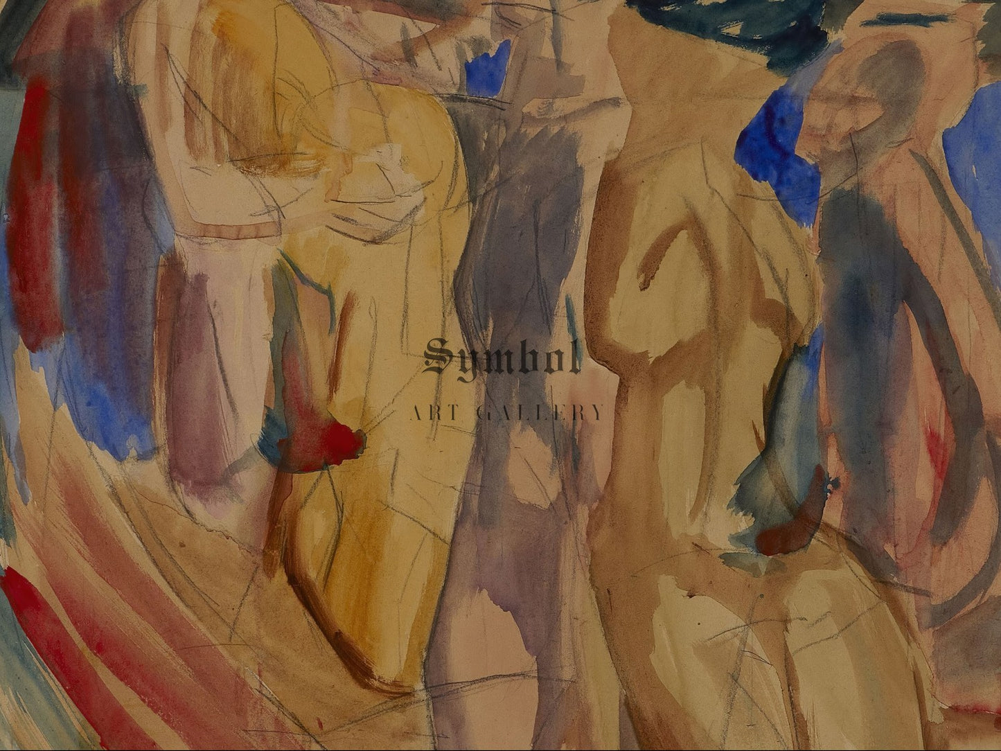 Figure Composition by David Bomberg 1919, Wall Art Print, Fine Art Reproduction, Museum Quality Decor, Poster
