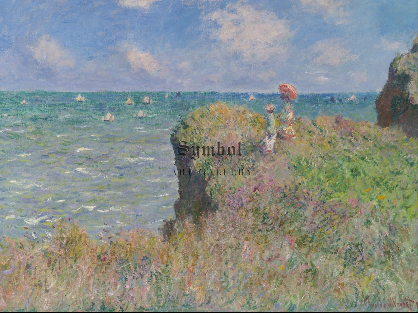 Cliff Walk at Pourville by Claude Monet 1882, Wall Art Print, Fine Art Reproduction, Museum Quality Decor, Poster