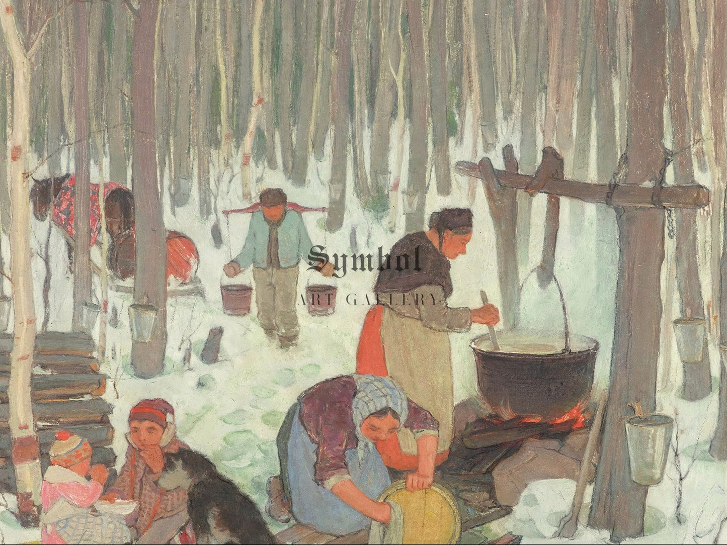 Sugaring by Clarence Gagnon 1928, Wall Art Print, Fine Art Reproduction, Museum Quality Decor, Poster