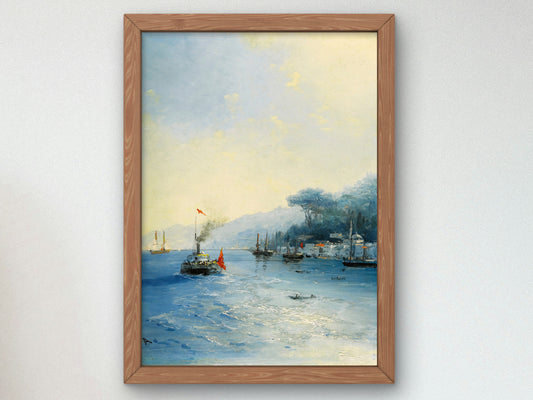 Shipping on the Bosphorus, Constantinople by Ivan Konstantinovich Aivazovsky 1900, Wall Art Print, Fine Art Reproduction, Museum Quality