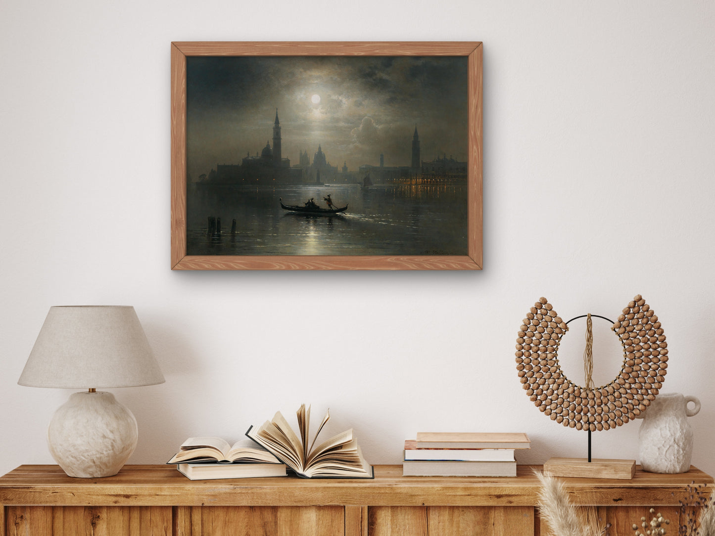 Full Moon over Venice Santa Maria Salute by Karl Heilmayer, Wall Art Print, Fine Art Reproduction, Museum Quality Decor, Poster