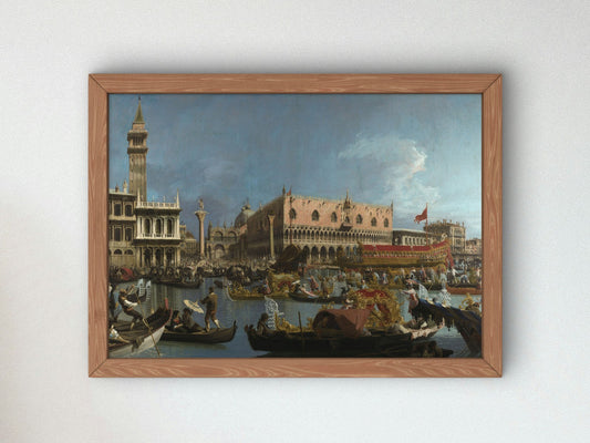 The Bucintoro Returning to the Molo by Canaletto 1735, Wall Art Print, Fine Art Reproduction, Museum Quality Decor, Poster