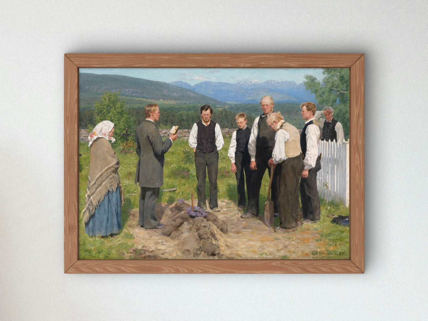 Peasant Burial by Erik Werenskiold 1883, Wall Art Print, Fine Art Reproduction, Museum Quality Decor, Poster
