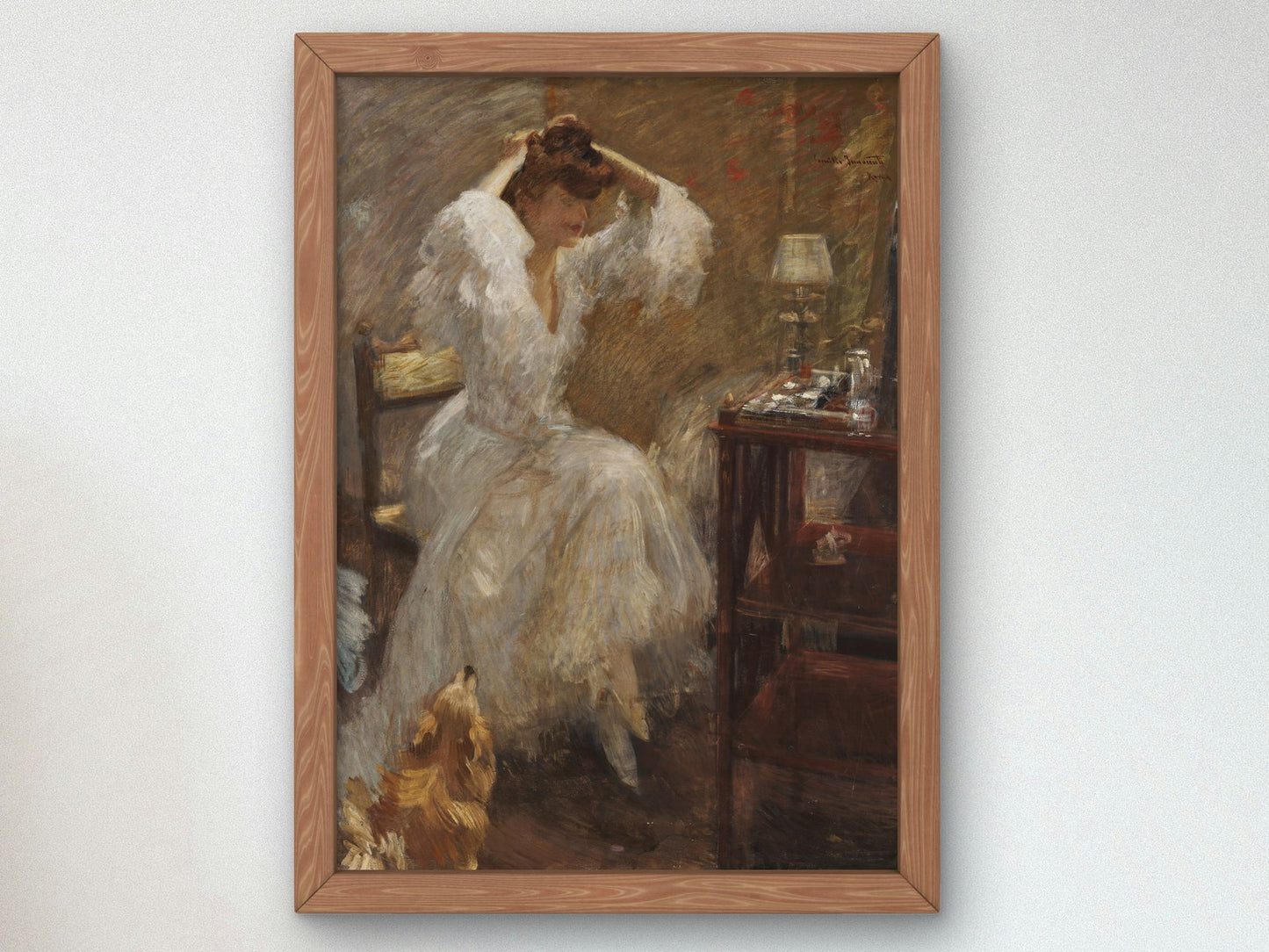 At the Dressing Table by Camillo Innocenti 1906, Wall Art Print, Fine Art Reproduction, Museum Quality Decor, Poster