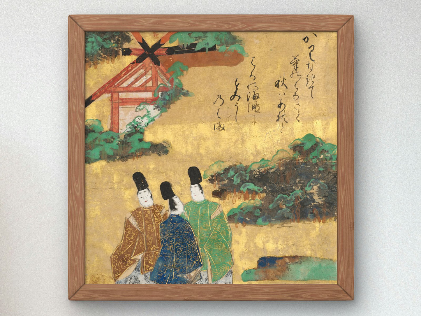 The Beach at Sumiyoshi from the Tales of Ise by Tawaraya Sōtatsu 1634, Wall Art Print, Fine Art Reproduction, Museum Quality Decor, Poster