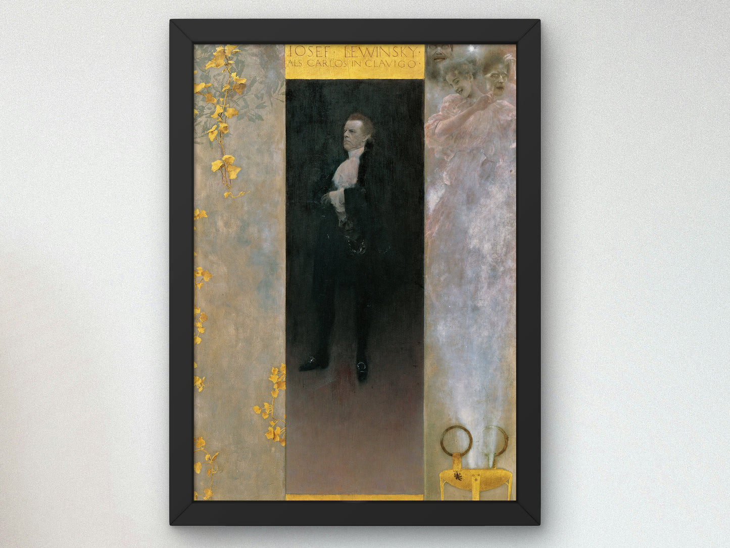 Josef Lewinsky as Carlos in Clavigo by Gustav Klimt 1895, Wall Art Print, Fine Art Reproduction, Museum Quality Decor, Poster