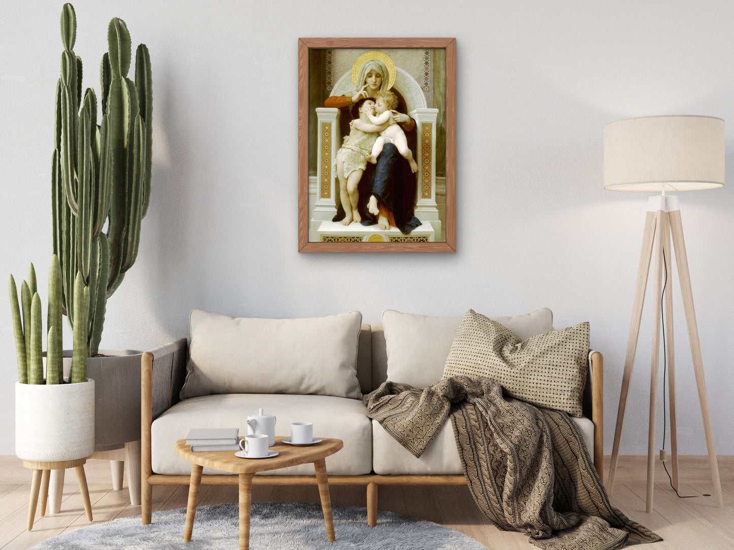 Madonna with Child and John the Baptist by William Bouguereau 1875, Wall Art Print, Fine Art Reproduction, Museum Quality Decor, Poster