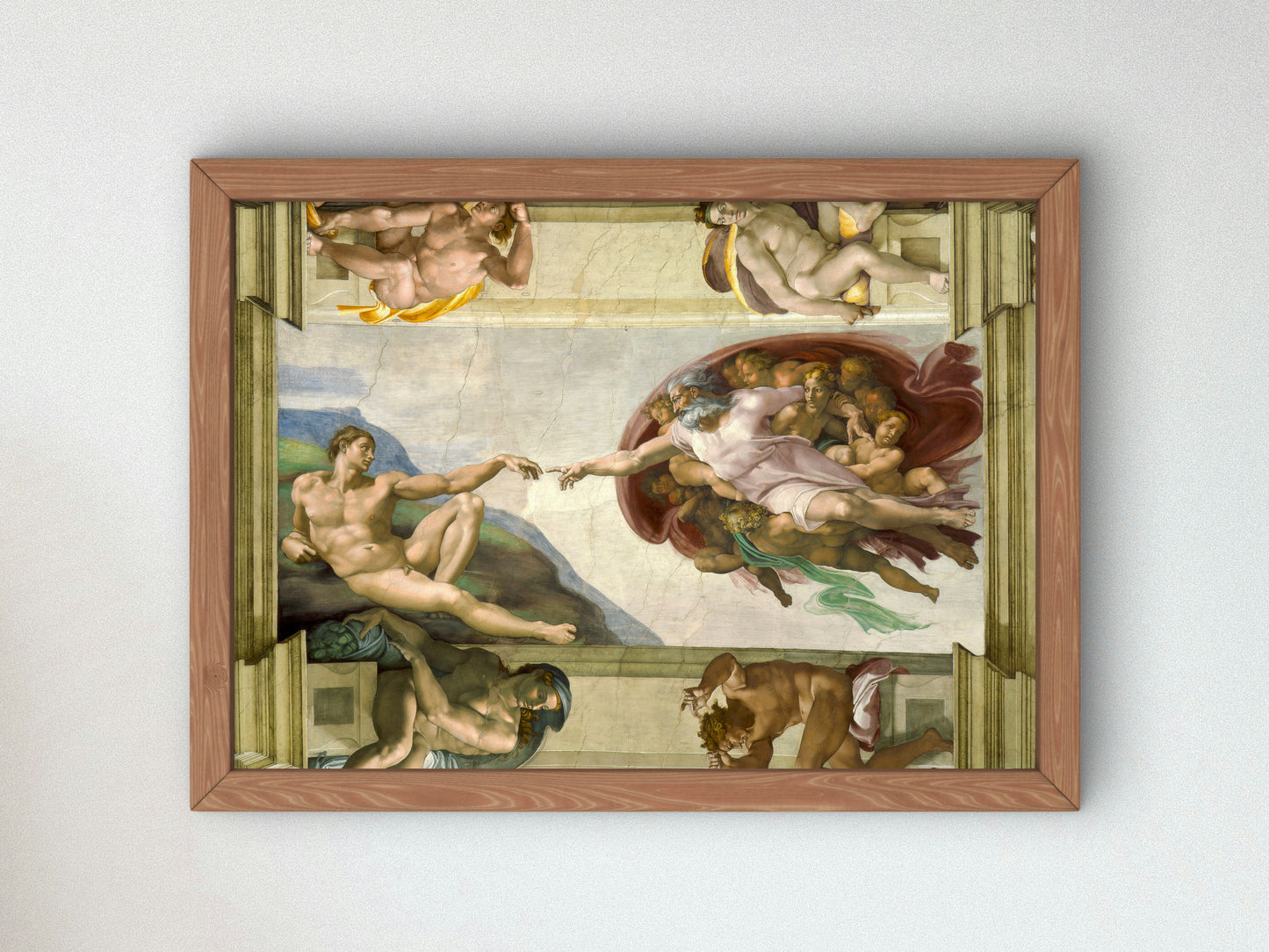 Creation of Adam by Michelangelo 1508, Wall Art Print, Fine Art Reproduction, Museum Quality Decor, Poster