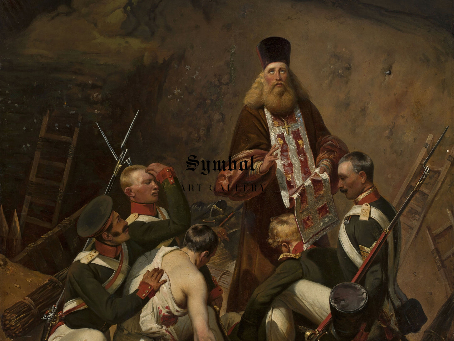Priest Blessing Soldiers by Horace Vernet 1840, Wall Art Print, Fine Art Reproduction, Museum Quality Decor, Poster