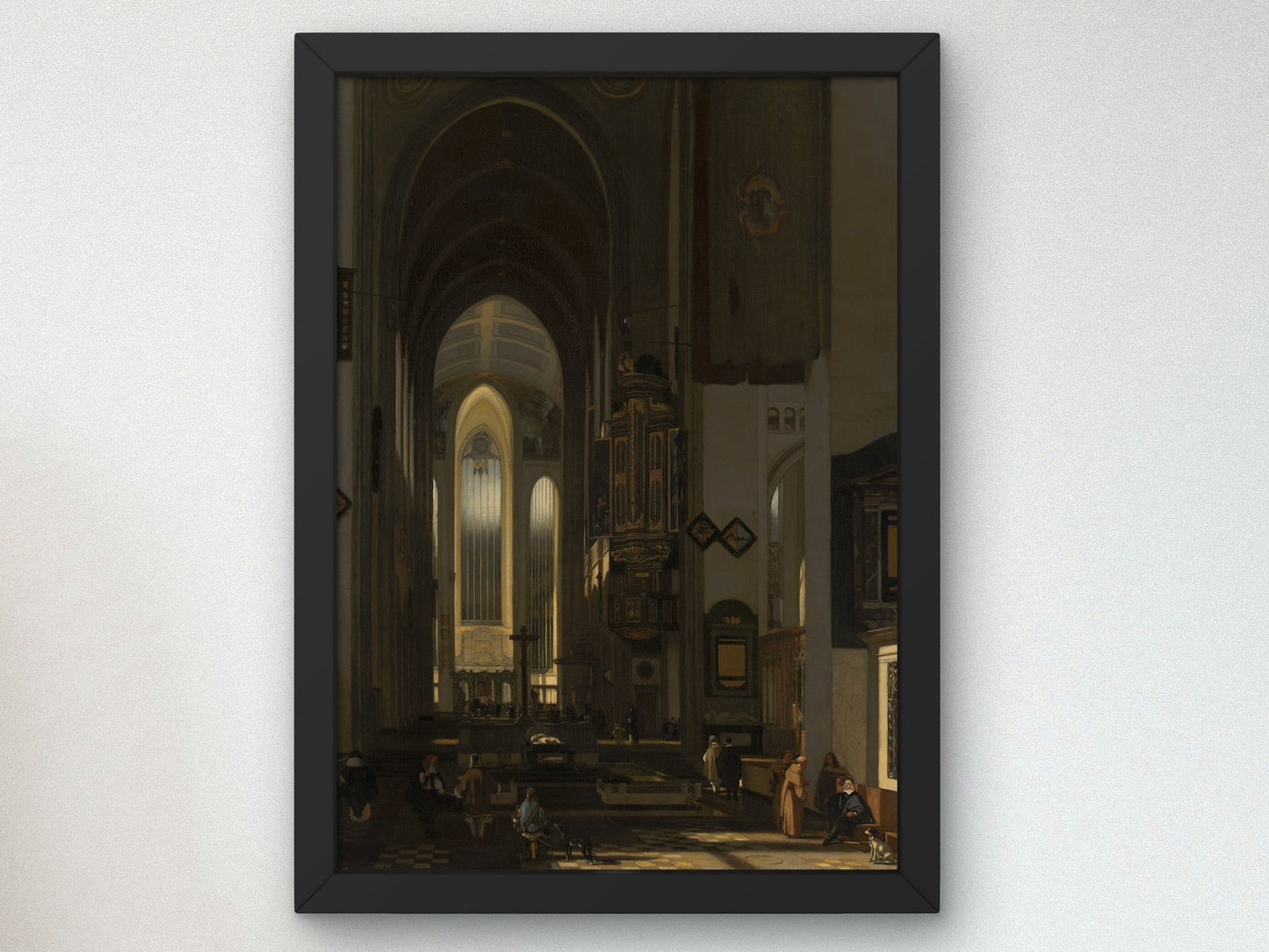 Interior of an Imaginary Catholic Church by Emanuel de Witte 1668, Wall Art Print, Fine Art Reproduction, Museum Quality Decor, Poster
