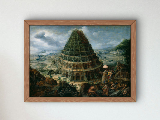 The Tower of Babel by Marten van Valckenborch 1595, Wall Art Print, Fine Art Reproduction, Museum Quality Decor, Poster