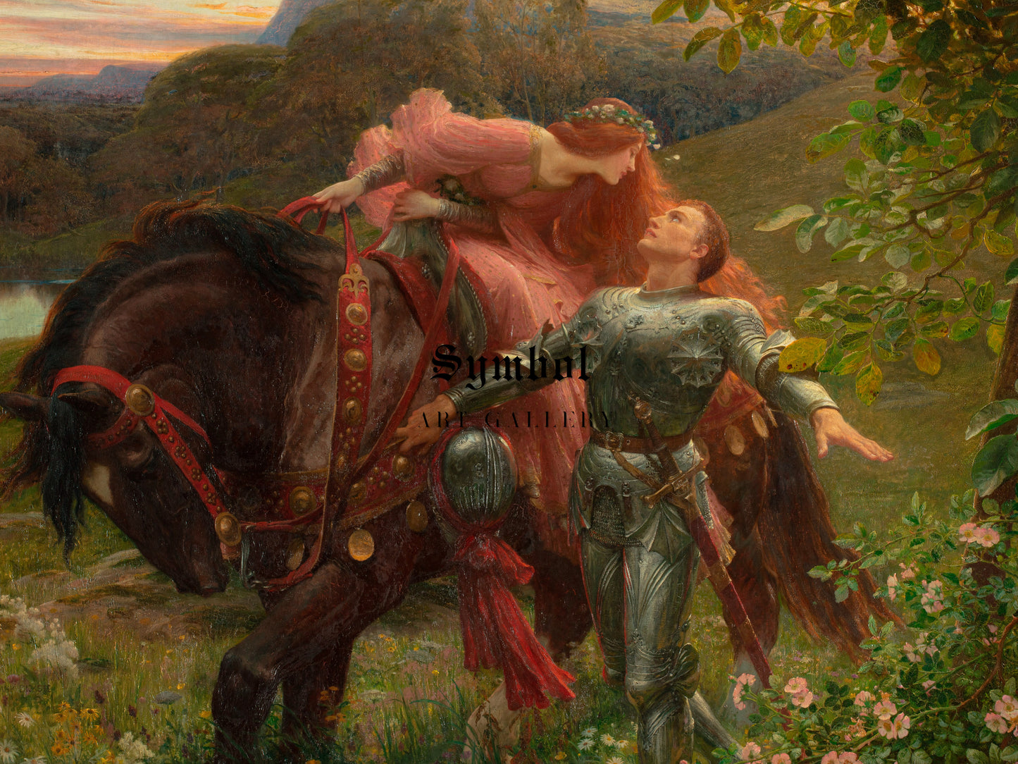 La Belle Dame sans Merci by Frank Bernard Dicksee 1901, Wall Art Print, Fine Art Reproduction, Museum Quality Decor, Poster
