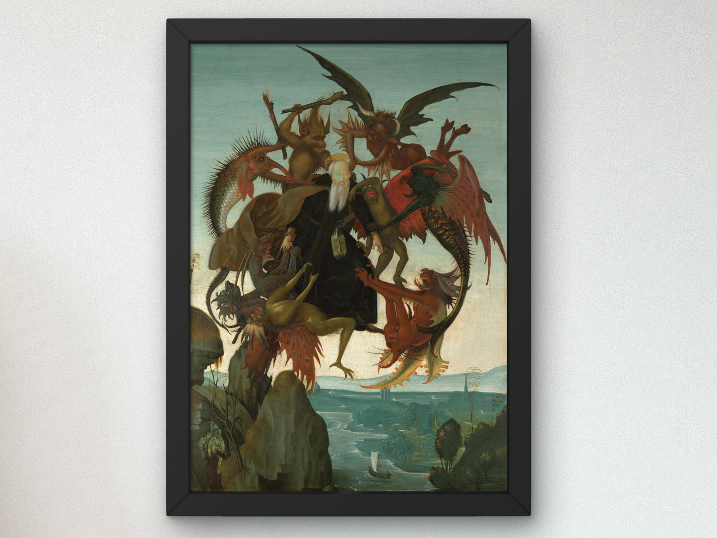 The Torment of Saint Anthony by Michelangelo 1487, Wall Art Print, Fine Art Reproduction, Museum Quality Decor, Poster