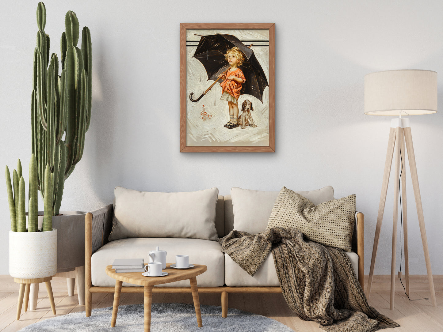 Caught in the Rain by Joseph Christian Leyendecker 1914, Wall Art Print, Fine Art Reproduction, Museum Quality Decor, Poster