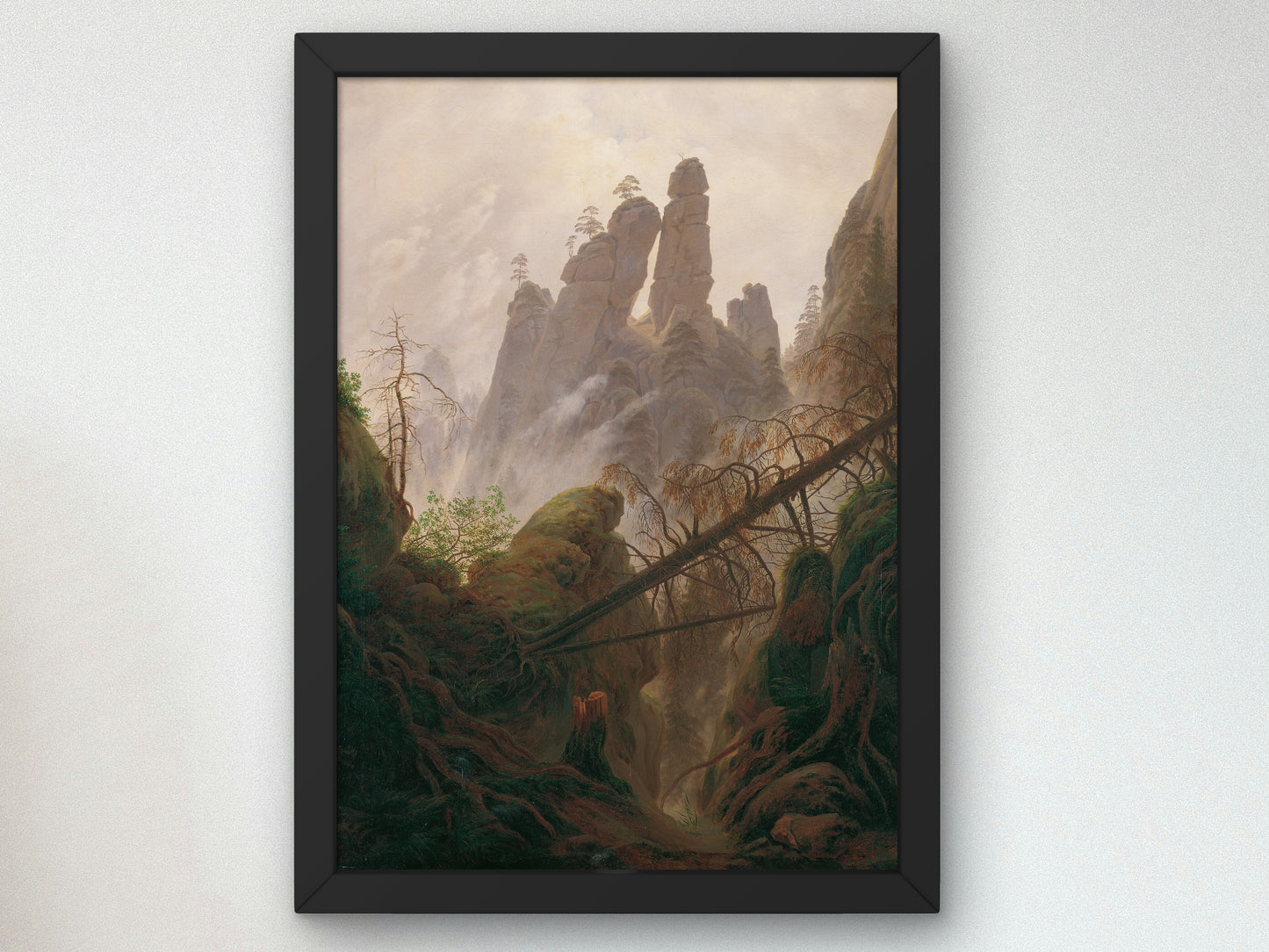 Felsenlandschaft im Elbsandsteingebirge by Caspar David Friedrich 1822, Wall Art Print, Fine Art Reproduction, Museum Quality Decor, Poster