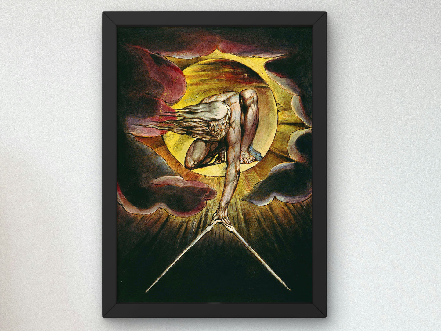 The Ancient of Days by William Blake 1794, Wall Art Print, Fine Art Reproduction, Museum Quality Decor, Poster