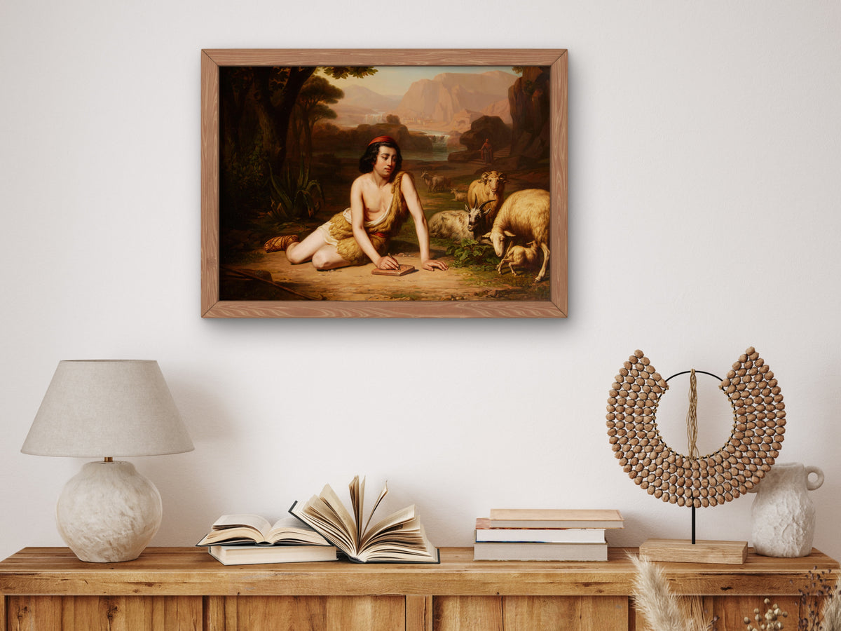 Giotto Drawing from Nature by John William Godward, Wall Art Print, Fine Art Reproduction, Museum Quality Decor, Poster